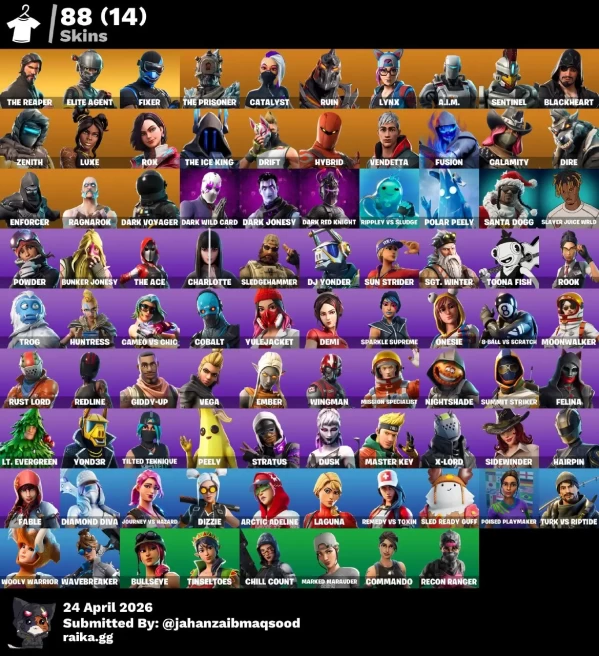 [PC/PSN/XBOX] 88Skins *22 Max styles*| The Reaper ,Take the L,Elite Agent,Santa Gogg,Drift,Catalyst,Ember,Vega,Dusk|Full Access