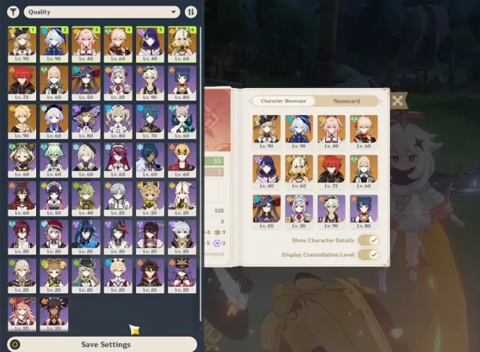 ASIA|AR 55|6 Limited+3(*5Weapon)|FurinaC1,Linnea,Raiden+Sign,Navia,Kazuha,Xilonen|MC Male|FR54|TakeMail|Check(GI6069)