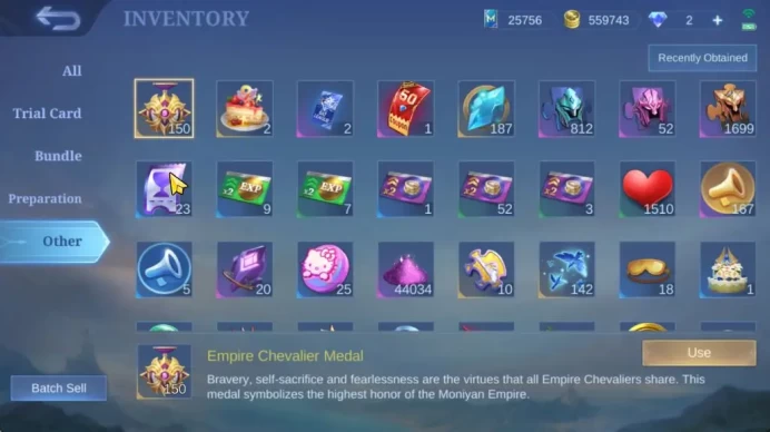 Hero 132|Skin 310|High Glory 65|Gusion Legend,Prime[Granger,Beatrix],Thamuz Kungfu Panda,Floryn Sanrio,etc|TakeMail|SS(MLBB2180)