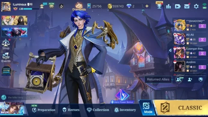 Hero 132|Skin 310|High Glory 65|Gusion Legend,Prime[Granger,Beatrix],Thamuz Kungfu Panda,Floryn Sanrio,etc|TakeMail|SS(MLBB2180)