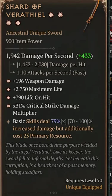 S13 4 GA Shard of Verathiel