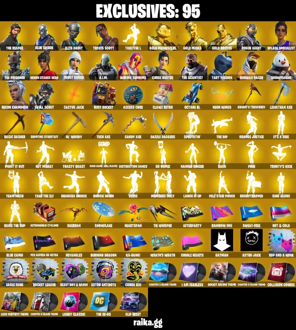 [PC/PSN/XBOX/NIN] 354 skins | Travis Scott | The Reaper | Blue Squire | Elite Agent | Gold Meowscles | Gold Midas | Gold Brutus 