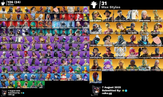 [Rent Cheap Accounts for 14 Days] 126 skins | Renegade Raider | Huntmaster Saber | Shady Doggo | Vivi Chroma | Subzero Cryptic	NSL07
