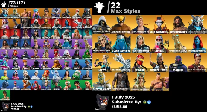 [Rent Cheap Accounts for 14 Days] 73 skins | Aura | Lara Croft | Tony Stark | Siren | Star Wand | Brite Bomber	NSL11
