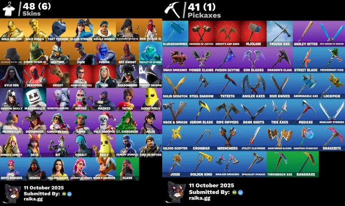 [Rent Cheap Accounts for 14 Days] 48 skins | Jules | Peely | Deadpool | Harley Hitter | Kylo Ren | Brite Bomber | Gold Brutus	NSL30