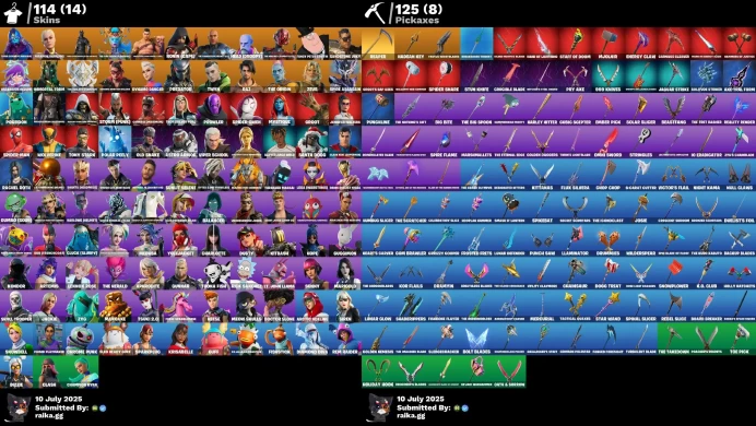 [Rent Cheap Accounts for 14 Days] 114 skins | Tony Stark | Siren | Harley Hitter | Mystique | Star Wand | Get Griddy NS34