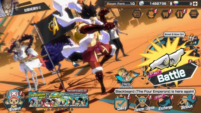 Global|4EX|MWD Luffy,BMO Kaido,T5E Nusjuro,Blackbeard Pirate Kuzan|Rank10|Bandai|Check(OPBR2301)