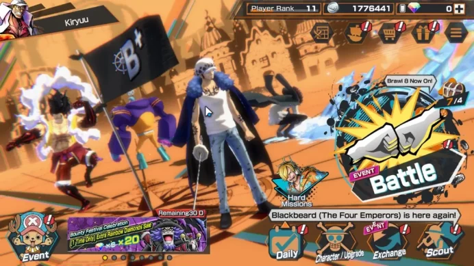 Global|3EX|MWD Luffy,Winner Island Trafalgar Law,Blackbeard Pirate Kuzan|Rank11|Bandai|Check(OPBR2300)