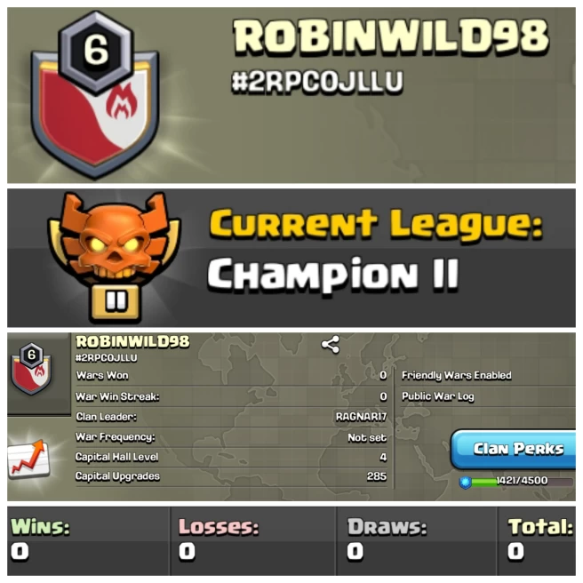 LVL- 6 | CWL- CHAMPION 3 | WAR LOG 0 | CC- 4 | INSTANT DELIVERY 