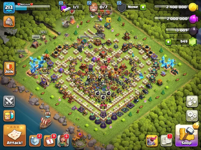 T44-TH16-XP213 BK92 AQ94 GW70 RC43 Milion 75+Good Wall Nice Troops+Hero Equipment