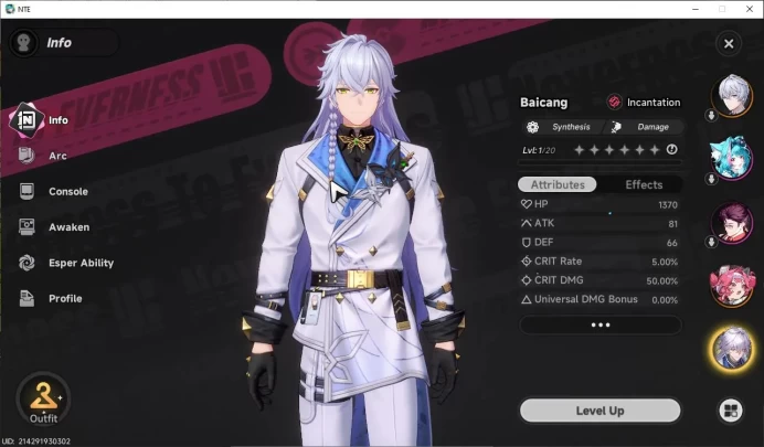 GLOBAL EU |HL 3| 2 SSR Limited Nanally Awk 1 + Phoenix Skin, Baicang |4 SR|Selector 43/50|Male MC|Log Email|Take Email(NTE848)