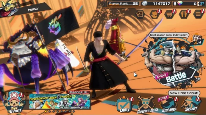 Global| 5 EX 1 MAX| Navy HQ [Sakazuki],T5E Jaygarcia,Raid Roronoa Zoro,KING Gol D.Roger,OM Yamato |Rank 25|LogBandai|(OPBR2119)