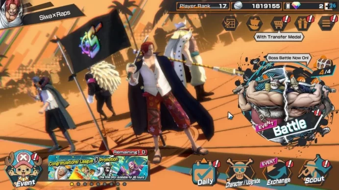 Global| 3 EX| Divine Departure Shanks,Blackbeard Pirates Kuzan,Great Pirate Edward Newgate |Rank 17|Log Bandai|(OPBR2099)