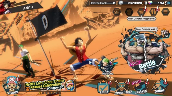 Global|4 EX |5 elder St.Saturn,G5 Monkey D.Luffy,HP Charlotte Linlin,BP Kuzan|Rank 2|Log Bandai|(OPBR2092)