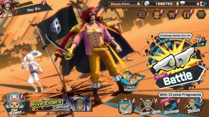 Global|5 EX|5 Elder St.Saturn,BP Kuzan,AMS[Borsalino],G5 Monkey D.Luffy,Gp Gol D.Roger|Rank 8|LogBandai|(OPBR2036)