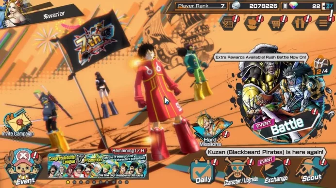 Global|5 EX|Onigashima Zoro,BP Kuzan,5Elders Saturn,[Borsalino],4Emperor Teach|Rank 7|TF id|CheckSS(OPBR1954)