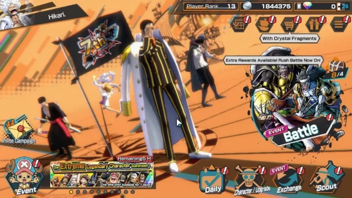 Global|5 EX 1 MAX|[Borsalino]Max,5Elders Saturn,Gear5 Luffy,BP Kuzan,Onigashima Zoro|Rank 13|LogBandai|CheckSS(OPBR1941)