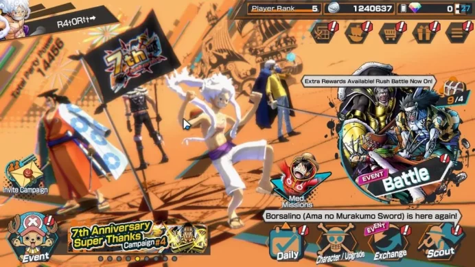 Global|3 EX|Film Z Zephyr,Onigashima Kid & Law,4Emperor Luffy |Rank 5|LogBandai|CheckSS(OPBR1932)