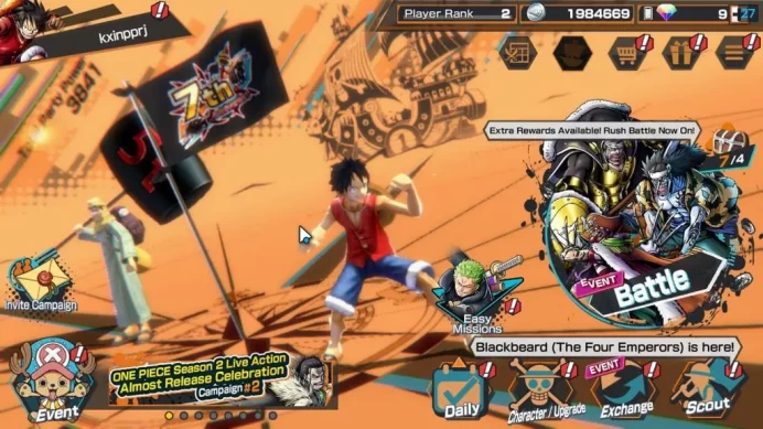 Global|5 EX | T5E St.Jaygarcia,TFE Marshall D.Teach,KING Gol D.Roger,RO Roronoa Zoro,BP Kuzan|Rank 2|LogBandai|CheckSS(OPBR1919)
