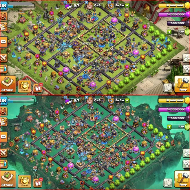 [ Legendary Th18 ] Xp 289, All 6 Heroes Max { 16 Rare Epic Max !! } 4300 WAR STAR, Rank 861, 7 Scenery, 46 Skin Hero, 275 Wall Max, Full Defense