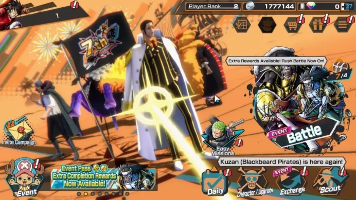 Global|4 EX| TFE Marshall D.Teach,T5E St.Jaygarcia Saturn,Blackbeard Kuzan,AM Sword Borsalino|Rank 2|LogBandai|CheckSS(OPBR1895)