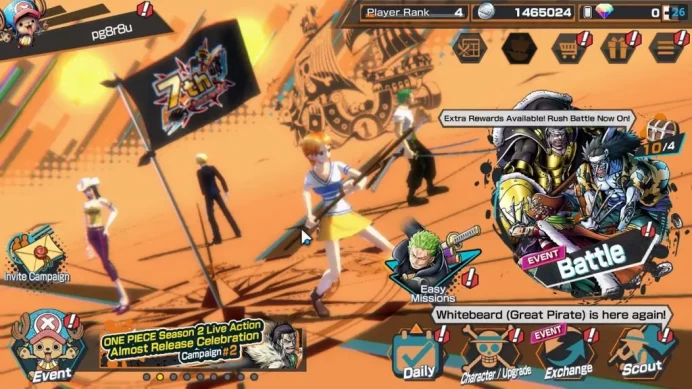 Global|4 EX|TFE Marshal D Teach,RO Roronoa Zoro,AMS Borsalino,BP Kuzan|Rank 4|Log Bandai|CheckSS(OPBR1893)