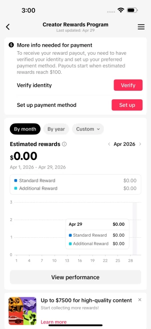 [USA] Fully Monetized Creator Rewards Program Account – 10K Real Followers & 135K Likes | Instant Earnings, Full Access & Email Included