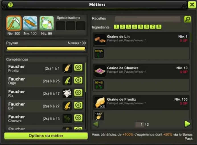 IOP 199 (90% XP)-(STEUF Terre/SKINS/PARCHO/3200 Succes/METIERS 100/Valeur BANK/ 3M5 KAMAS CASH) TILIWAN !! Jamais Certifie, 100% Safe.