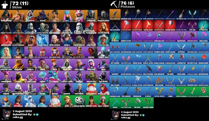 [Rent Cheap Accounts for 14 Days] 72 skins | Chun-Li | Aura | Lara Croft | Raven | Mandalorian | Ronin (Cape)	NSL54