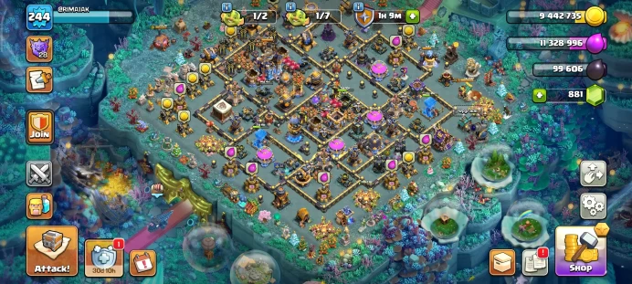 TH 18 Max, 12 Equipment Epic, Hero Max, Wall Max, Defense max , 2 skin map , 766 League Medal, Warranty Lifetime