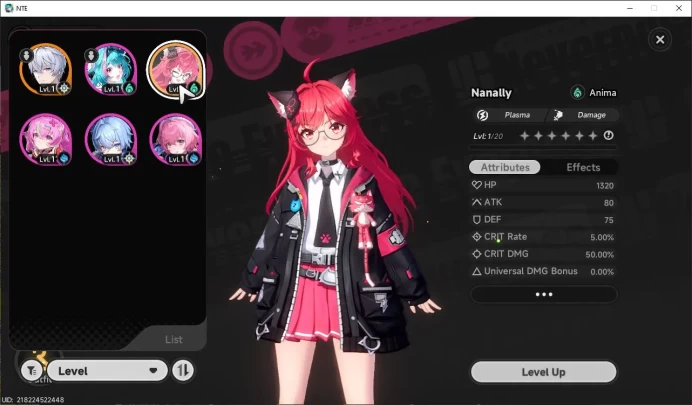 GLOBAL SEA|HL 3| 1 SSR Limited Nanally |4 SR Aurelia,Edgar|Glider Skin Underboss|Selector ON|Male MC|Log Email|(NTE844)
