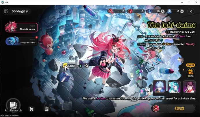 GLOBAL SEA|HL 3| 1 SSR Limited Nanally |4 SR Aurelia,Edgar|Glider Skin Underboss|Selector ON|Male MC|Log Email|(NTE844)