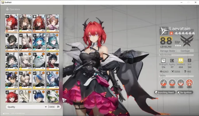 Asia Lv51|6 SSR[Laevatain+Sign,Gilberta,Ember+Sign,ArdeliaP1+Sign,Pograni,etc]|+9SR|8 6* WP|Gryphlink|TakeMail|Check SS(END1476)