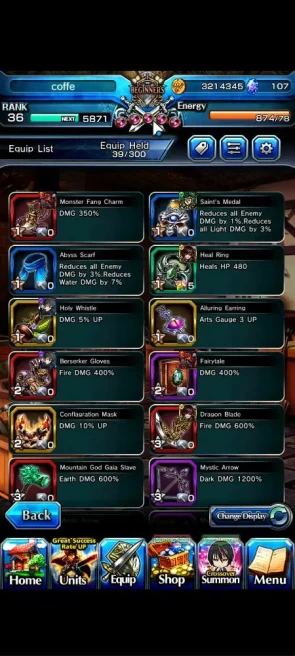 Global|Rank 36|107 cc|4 Ascend+2 TW|[Veldora,Diablo]+TW,Demon Lord Rimuru,Elenore|Lpot 42|Check SS(GS2495)