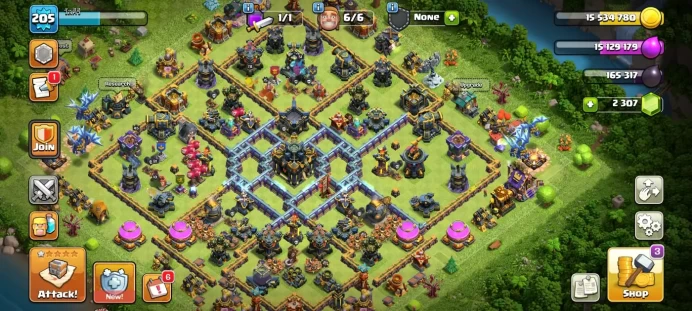 Town hall 17 Xp 205, cheap price, semi max defense, C6101