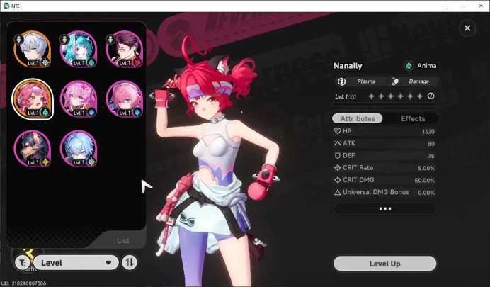 GLOBAL EU| HL 3| 1 SSR Limited Meta Nanally A1 + Skin|6 SR [Adler,Haniel,Etc]|Selector 44/50|Male MC|Log Email|Take Email|NTE923