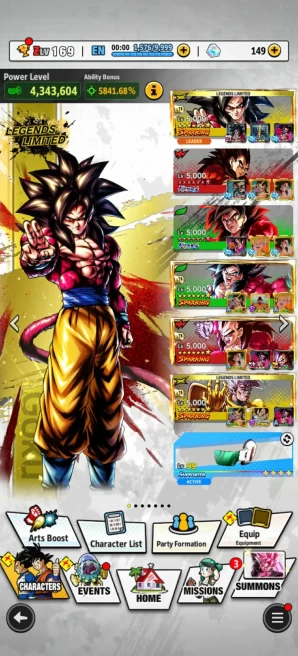 ANDROID+IOS-Team GT Good Star+UL ss4 Goku Full+UL ss4 Vegeta Full+23 LF (baby 2+ss4 Goku+ss4 GokuVegeta+Super 17+Nappa+Vegeta) Good Equip (D190)