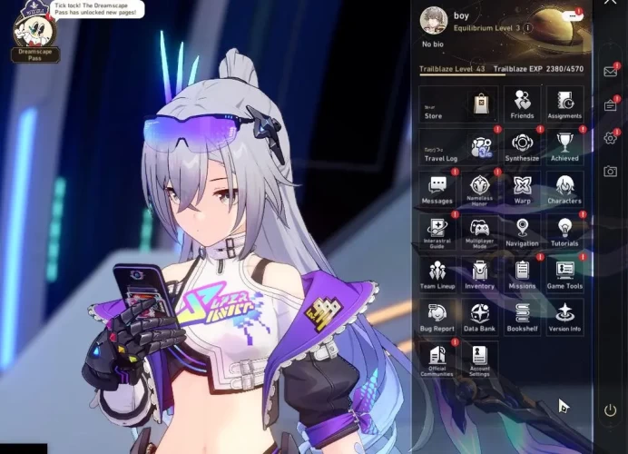Asia|TL 43|2,6k SJ+13 Special Pass|5 Limited|Silver Wolf LV.999+Sign,Kafka,Phainon,Huohuo,Dan Heng PT|Mc Male|Take Mail(HSR6672)