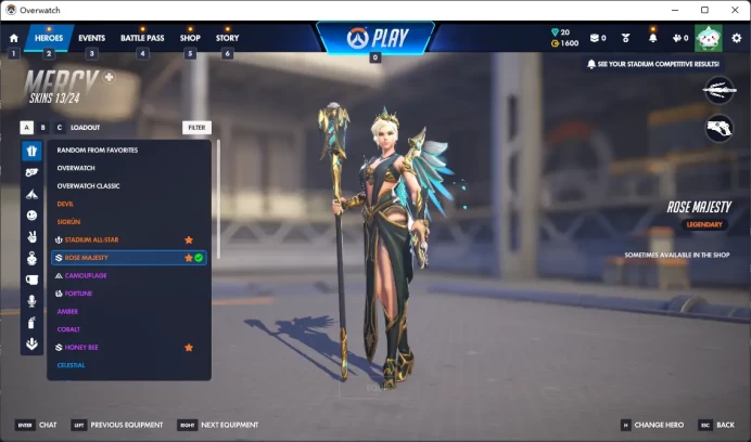 16000 / LEGACY COMPETITIVE POINTS  / 1600  Overwatch Coins / MERCY / STADIUM ALL START / ECHO /  cvhid
