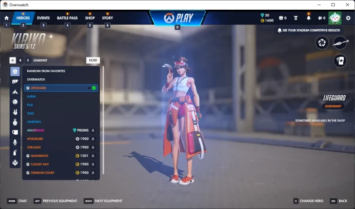 16000 / LEGACY COMPETITIVE POINTS  / 1600  Overwatch Coins / MERCY / STADIUM ALL START / ECHO /  cvhid