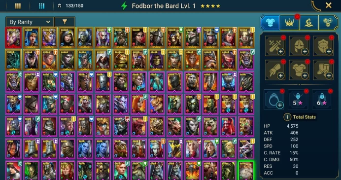 Starter with Mythical - Galathir : 89k energy / 59 mln coins / Ma'Shalled, Abbess, Versulf, Arix, Ninja + 20 Login Legendaries