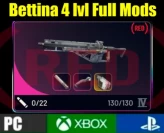 Bettina 4 lvl + Top Mods (Kinetic/Sliencer 3/Horizontal) Full durability 130] [PC/PS/XBOX]