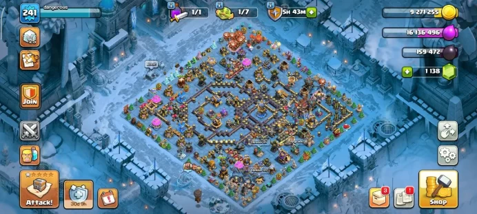 TH 18 Max, 15 Equipment Epic, Hero Max, Wall Max, Defense max , 8 skin map , 21 skin Hero, ( change name free ) Warranty Lifetime