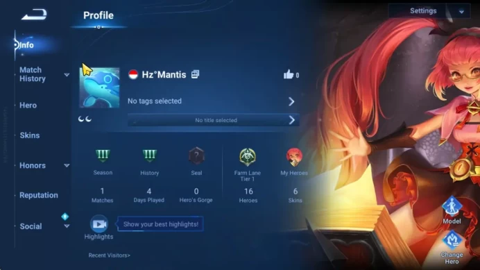Hero 16 Skin 6|Starter with Legend Skin Selection Chest(Di Renjie,Angela,Yao,Skin Fragment 16)|Check SS(HOK1942)