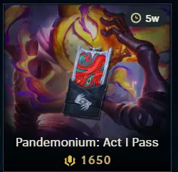 Pandemonium: Act II Pass 2025 Lol event pass 1650 Rp legal RP ~ Gifting Service | ME|Check Descripti