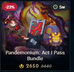 Pandemonium: Act II Pass 2025 Pass Bundle Lol event pass Bundle 2650 Rp legal RP ~ Gifting Service | EUW|