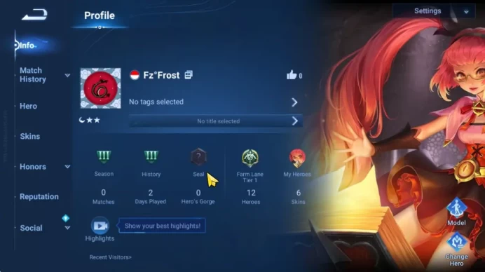 Hero 12 Skin 6|Yao(Legend),Mulan(Event),3 Rare(Biron,LianPo,HouYi)|CheckSS(HOK1934)