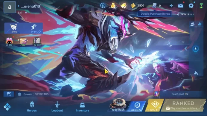 Hero 7 |Starter with Legend Skin Selection Chest(Di Renjie,Angela,Yao,Skin Fragment 16)|Check SS(HOK1933)