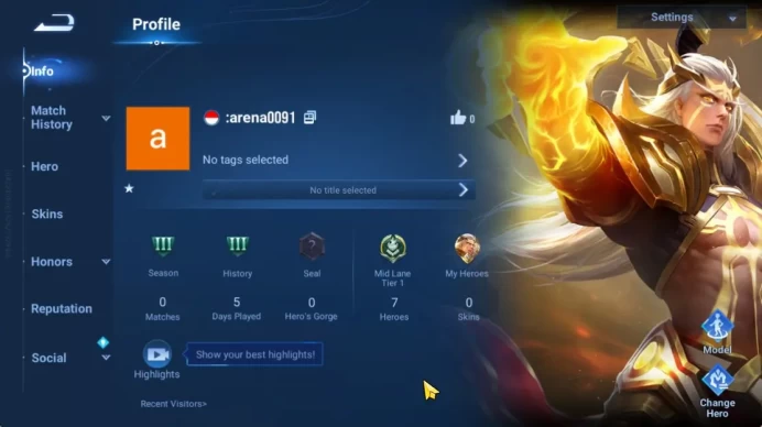 Hero 7 |Starter with Legend Skin Selection Chest(Di Renjie,Angela,Yao,Skin Fragment 16)|Check SS(HOK1932)