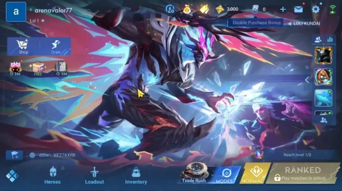 Hero 8 |Starter with Legend Skin Selection Chest(Di Renjie,Angela,Yao,Skin Fragment 16)|Check SS(HOK1927)